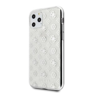 Guess GUHCN58TPESI iPhone 11 Prosrebrny/silver hard case 4G Peony Glitter