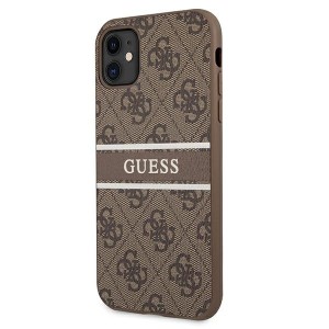 Guess GUHCN614GDBR iPhone 11 / Xr 6,1"brązowy/brown hardcase 4G Stripe