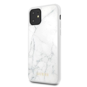 Guess GUHCN61HYMAWH iPhone 11 6,1" / Xrbiały/white Marble tempered glass