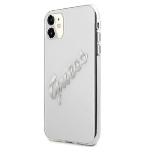 Guess GUHCN61KTRSVSI iPhone 11 6,1" / XrTransparent hardcase Vintage Script Silver