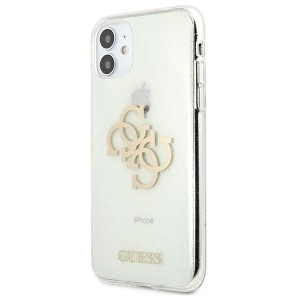 Guess GUHCN61PCUGL4GTR iPhone 11 6,1"/ Xr transparent hard case Glitter 4G Big Logo