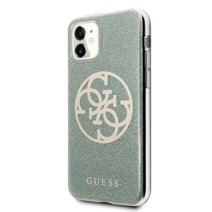 Guess GUHCN61PCUGLKA iPhone 11 6,1" / Xrkhaki hard case 4G Circle Glitter