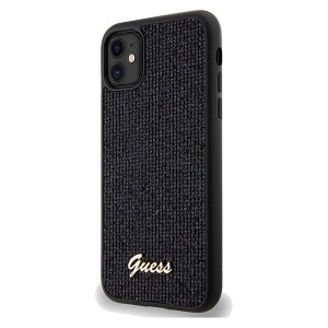 Guess GUHCN61PMSDGSK iPhone 11 / Xr 6.1" czarny/black hardcase Disco Metal Script