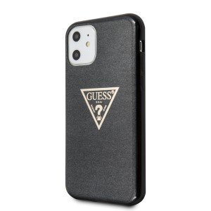 Guess GUHCN61SGTLBK iPhone 11 6,1" / Xrczarny/black hard case Glitter Triangle
