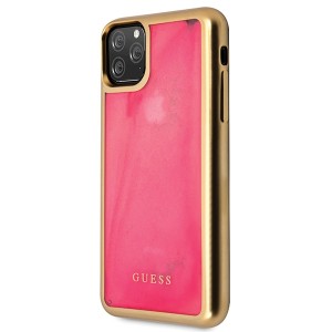 Guess GUHCN65GLTRPI iPhone 11 Pro Maxróżowy/pink hard case Glow in the Dark Sand Matte