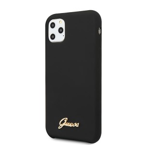 Guess GUHCN65LSLMGBK iPhone 11 Pro Maxblack/czarny hard case Silicone Vintage Gold Logo