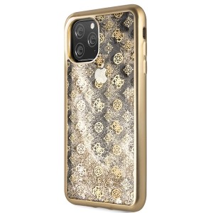 Guess GUHCN65PEOLGGO iPhone 11 ProMax złoty/gold hard case 4G Peony Liquid Glitter