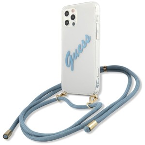 Guess GUHCP12LCRTVSBL iPhone 12 Pro Max 6,7" niebieski/blue hardcase Script Vintage
