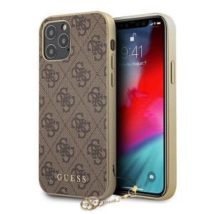 Guess GUHCP12LGF4GBR iPhone 12 Pro Max6,7" brązowy/brown hardcase 4G Charms Collection