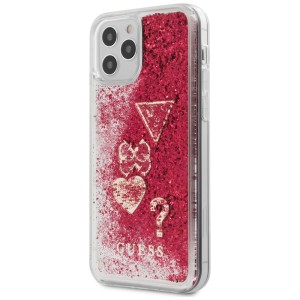 Guess GUHCP12LGLHFLRA iPhone12 Pro Max 6,7" malinowy/raspberry hardcase Glitter Charms