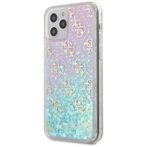 Guess GUHCP12LLG4GGBLPI iPhone12 Pro Max 6,7" różowy/pink hardcase Gradient Liquid Glitter 4G