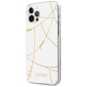 Guess GUHCP12LPCUCHWH iPhone12 Pro Max 6,7"  biały/white hardcase Gold Chain Collection