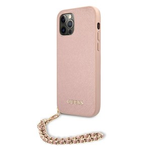 Guess GUHCP12LSASGPI iPhone 12 Pro Max6,7" różowy/pink hardcase Saffiano Chain