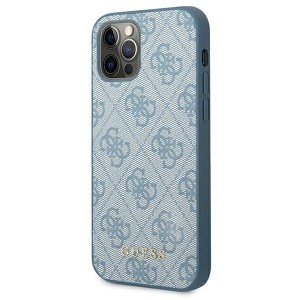 Guess GUHCP12MG4GFBL iPhone 12 / 12 Pro6,1" niebieski/blue hard case 4G Metal Gold Logo