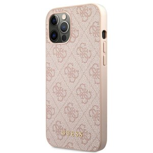 Guess GUHCP12MG4GFPI iPhone 12 / 12 Pro6,1" różowy/pink hard case 4G Metal Gold Logo