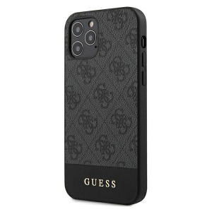 Guess GUHCP12MG4GLGR iPhone 12/12 Pro6,1" szary/grey hardcase 4G Stripe Collection