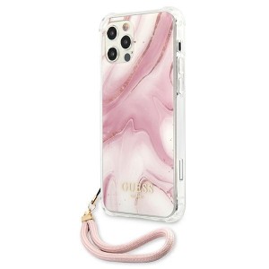 Guess GUHCP12MKSMAPI iPhone 12/12 Pro6,1" różowy/pink hardcase Marble Collection