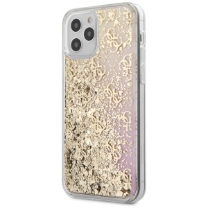 Guess GUHCP12MLG4GGPIGO iPhone12/12 Pro 6,1" złoty/gold hardcase Gradient Liquid Glitter 4G