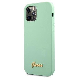 Guess GUHCP12MLSLMGGN iPhone12/12 Pro 6,1" zielony/green hardcase Metal Logo Script