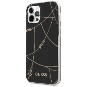 Guess GUHCP12MPCUCHBK iPhone 12/12 Pro 6,1" czarny/black hardcase Gold Chain Collection