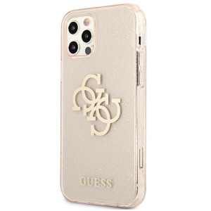Guess GUHCP12MPCUGL4GGO iPhone 12/12 Pro6,1" złoty/gold hard case Glitter 4G Big Logo