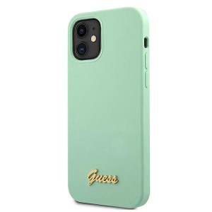 Guess GUHCP12SLSLMGGN iPhone12 mini 5,4" zielony/green hardcase Metal Logo Script