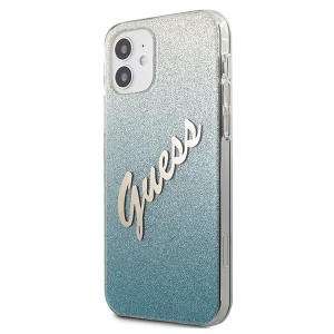Guess GUHCP12SPCUGLSBL iPhone 12 mini5,4" niebieski/blue hardcase Glitter Gradient Script
