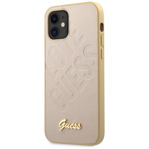 Guess GUHCP12SPUILGLG iPhone12 mini 5,4" złoty/gold hardcase Iridescent Love Script Gold Logo