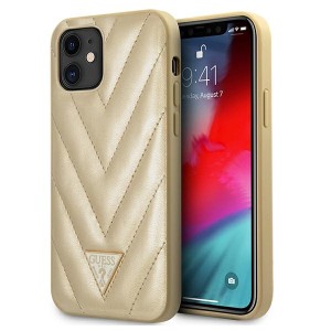Guess GUHCP12SPUVQTMLBE iPhone12 mini 5,4" złoty/gold hardcase V-Quilted Collection
