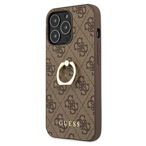 Guess GUHCP13L4GMRBR iPhone 13 Pro / 136,1" brązowy/brown hardcase 4G with ring stand