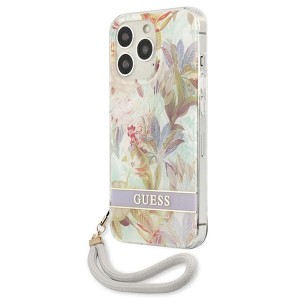 Guess GUHCP13LHFLSU iPhone 13 Pro / 136,1" fioletowy/purple hardcase Flower Strap