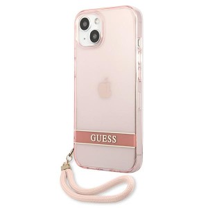 Guess GUHCP13MHTSGSP iPhone 13 / 14 / 156.1" różowy/pink hardcase Translucent Stap