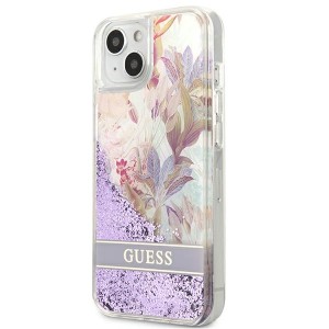 Guess GUHCP13MLFLSU iPhone 13 / 14 / 156.1" fioletowy/purple hardcase Flower Liquid Glitter