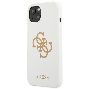Guess GUHCP13MLS4GGWH iPhone 13 / 14 /15 6.1" biały/white hard case Silicone 4G Logo
