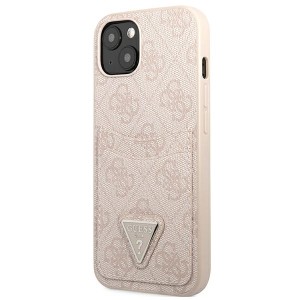 Guess GUHCP13MP4TPP iPhone 13 / 14 / 15 6.1" różowy/pink hardcase 4G Triangle Logo Cardslot