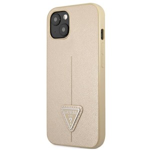 Guess GUHCP13MPSATLE iPhone 13 / 14 / 156.1" beżowy/beige hardcase SaffianoTriangle Logo