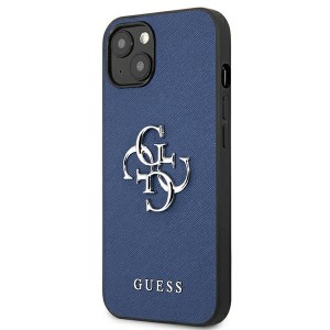 Guess GUHCP13MSA4GSBL iPhone 13 / 14 /15 6.1" niebieski/blue hardcase Saffiano 4G Metal Logo
