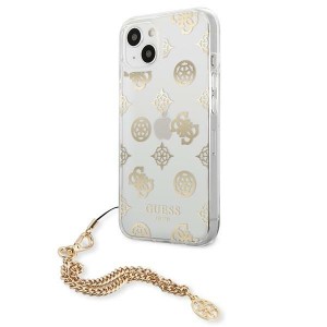 Guess GUHCP13SKSPEGO iPhone 13 mini 5,4"złoty/gold hardcase Peony Chain Collection