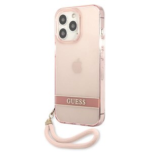 Guess GUHCP13XHTSGSP iPhone 13 Pro Max6,7" różowy/pink hardcase Translucent Stap