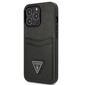 Guess GUHCP13XPSATPK iPhone 13 Pro Max6,7"czarny/black hardcase SaffianoTriangle Logo Cardslot