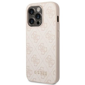 Guess GUHCP14LG4GFPI iPhone 14 Pro6,1" różowy/pink hard case 4G Metal Gold Logo