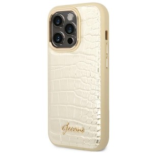 Guess GUHCP14LHGCRHD iPhone 14 Pro6,1" złoty/gold hardcase Croco Collection