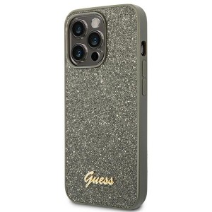 Guess GUHCP14LHGGSHN iPhone 14 Pro6,1" zielony/green hard case Glitter Script