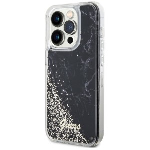 Guess GUHCP14LLCSGSGK iPhone 14 Pro 6.1"czarny/black hardcase Liquid Glitter Marble