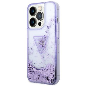 Guess GUHCP14LLFCTPU iPhone 14 Pro 6,1" fioletowy/purple hardcase Liquid Glitter Palm Collection
