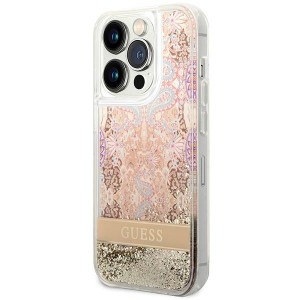 Guess GUHCP14LLFLSD iPhone 14 Pro6,1" złoty/gold hardcase Paisley Liquid Glitter