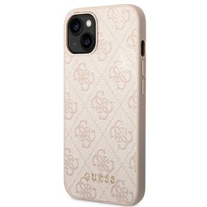 Guess GUHCP14MG4GFPI iPhone 14 Plus / 15 Plus 6.7" różowy/pink hard case 4G Metal Gold Logo