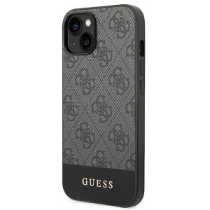 Guess GUHCP14MG4GLGR iPhone 14 Plus/ 15 Plus 6.7" szary/grey hard case 4G Stripe Collection