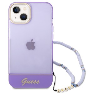 Guess GUHCP14MHGCOHU iPhone 14 Plus/ 15 Plus 6.7" fioletowy/purple hardcase Translucent Pearl Strap