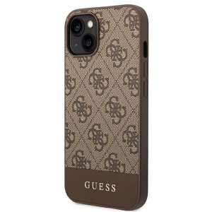 Guess GUHCP14SG4GLBR iPhone 14 / 15 / 136.1" brązowy/brown hard case 4G Stripe Collection